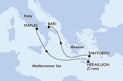 Itálie, Řecko z Neapole na lodi MSC Opera, plavba s bonusem