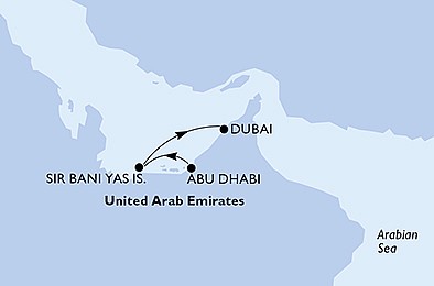 Spojené arabské emiráty z Abu Dhabi na lodi MSC Euribia, plavba s bonusem