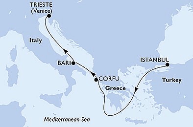 Turecko, Řecko, Itálie z Istanbulu na lodi MSC Splendida, plavba s bonusem